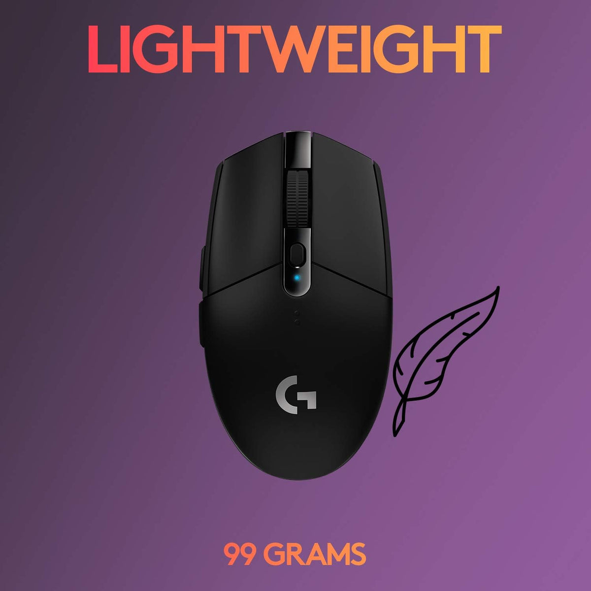 Logitech G305 Lightspeed Wireless Gaming Mouse,  250H Battery Life, On-Board Memory, Compatible With Pc / Mac - Black
