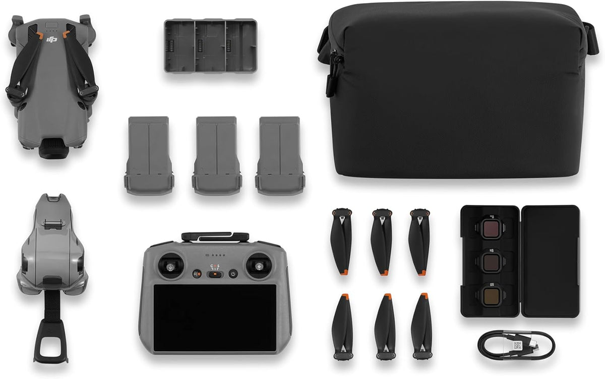 DJI Mini 5 Pro Fly More Combo, DJI RC 2, 1-Inch CMOS, Omnidirectional Obstacle Sensing, ActiveTrack 360°, 225° Gimbal Rotation, 3 Batteries