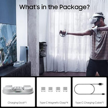 SYOSI Charging Station for Playstation VR2 Controller, Charging Dock Compatible with PS VR2 Controller LED Light Desk Charger Stand with Accessories 4 Type-C Magnetic Clasp and Type-C Cable (White)