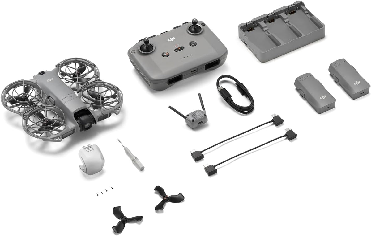 DJI Neo Fly More Combo, 4K UHD Camera Drone, 135g, AI Subject Tracking, QuickShots, Stabilized Video, RC-N3 & 3 Batteries for 60 Flights,