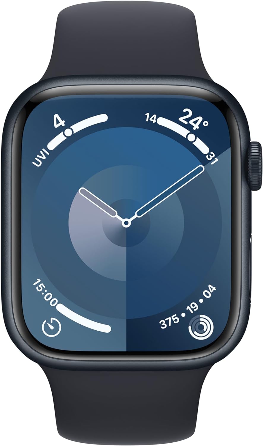 Apple Watch Series 9 [GPS 45mm] Smartwatch with Midnight Aluminum Case with Midnight Sport Band S/M. Fitness Tracker, Blood Oxygen & ECG Apps, Always-On Retina Display, Water Resistant