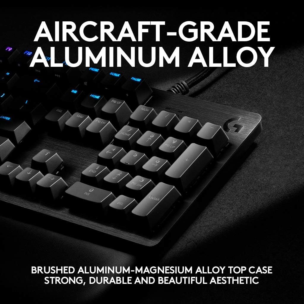 Logitech G513 Carbon LIGHTSYNC RGB Mechanical Gaming Keyboard with GX Red Switches - Linear, Black