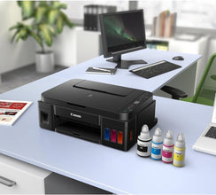 Canon PIXMA G3411 Printer, All-In-One home office inkjet printer with refillable ink tanks, A4, print, copy and scan, Wi-Fi and cloud connectivity from your smart device | 2315C025AA