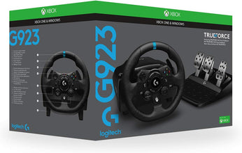 Logitech G923 Racing Wheel and Pedals for Xbox Series X|S, Xbox One and PC featuring TRUEFORCE up to 1000 Hz Force and Genuine Leather Wheel
