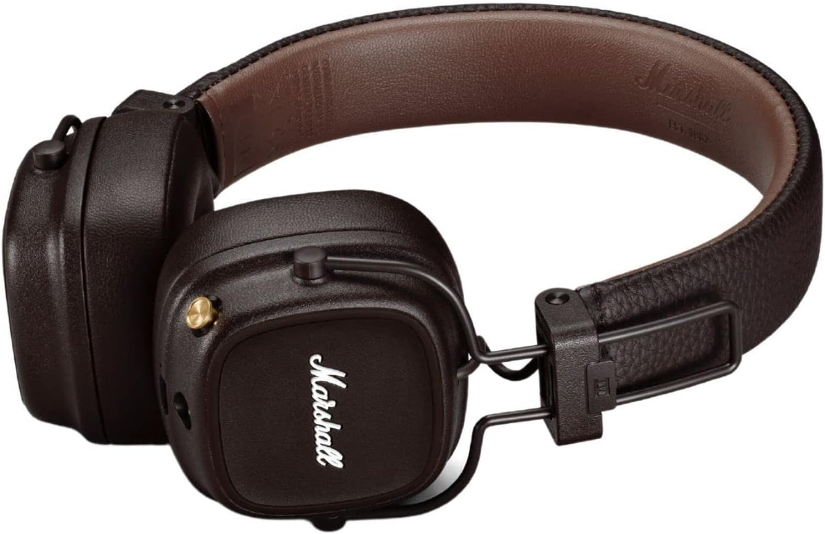Marshall Major IV Foldable Bluetooth Headphones, With Wireless Charging, 80 Hours of Playtime, 20Hz - 20kHz Frequency Response, 40mm Speaker Diameter, Over Ear, Brown | Major IV