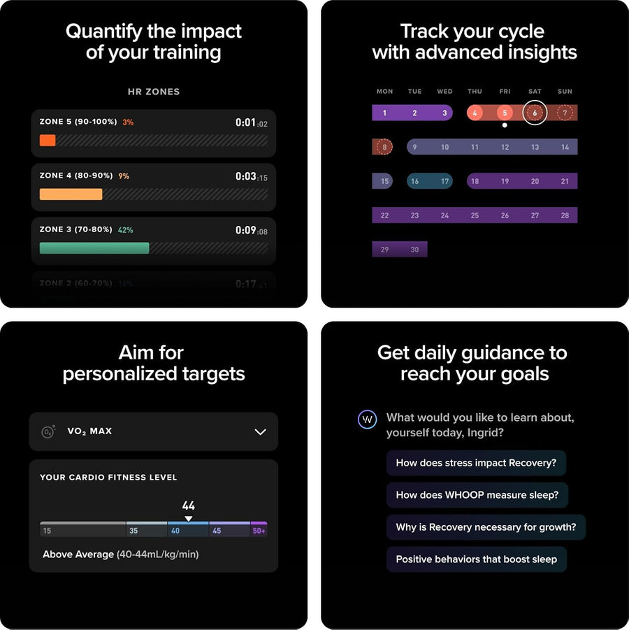 WHOOP One – 12-Month Membership – 5.0 Health and Fitness Wearable – 24/7 Activity Tracker with VO2 Max