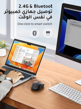 UGREEN Bluetooth Mouse for Laptop, Ergonomic Wireless Mouse Bluetooth 5.0 & USB 2.4G, Ultra-fast Scrolling, 5DPI Precise Smooth Tracking, Silent Cordless Mice for PC/Laptop/Tablet/Computer/Smart TV