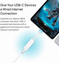 TP-Link USB C To Ethernet Adapter(UE300C), RJ45 To USB C [Thunderbolt 3/4 Compatible] Type-C Gigabit Ethernet LAN Network Adapter, Compatible With Apple MacBook Pro 2017-2023, MacBook Air, And More