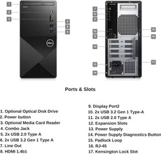 Dell Newest Vostro 3030 12th Generation Business Desktop, Intel Core i7-12700 Processor |32GB Ram |1TB HDD+1TB SSD |WiFi 802.11ac |Bluetooth 5.0 |NO DVD-RW |Windows-11 (Black) (Upgraded)