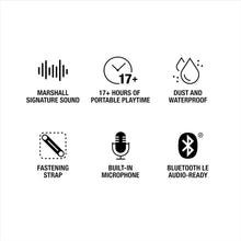 Marshall Willen II Wireless Bluetooth Speaker, Over 17+ Hours Playtime, IP67 Waterproof - Black and Brass