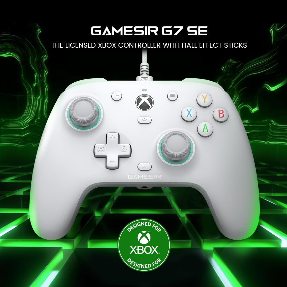 GameSir G7 SE Wired Controller for Xbox Series X|S, Xbox One & Windows 10/11, Plug and Play Gaming Gamepad with Hall Effect Joysticks/Hall Trigger, 3.5 mm Audio Jack