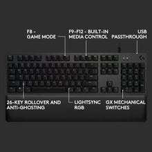 Logitech G513 Carbon LIGHTSYNC RGB Mechanical Gaming Keyboard with GX Red Switches - Linear, Black