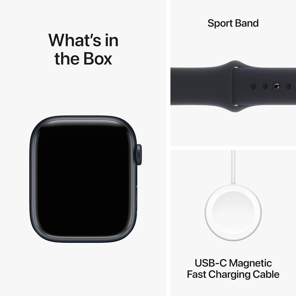 Apple Watch Series 9 [GPS 45mm] Smartwatch with Midnight Aluminum Case with Midnight Sport Band S/M. Fitness Tracker, Blood Oxygen & ECG Apps, Always-On Retina Display, Water Resistant