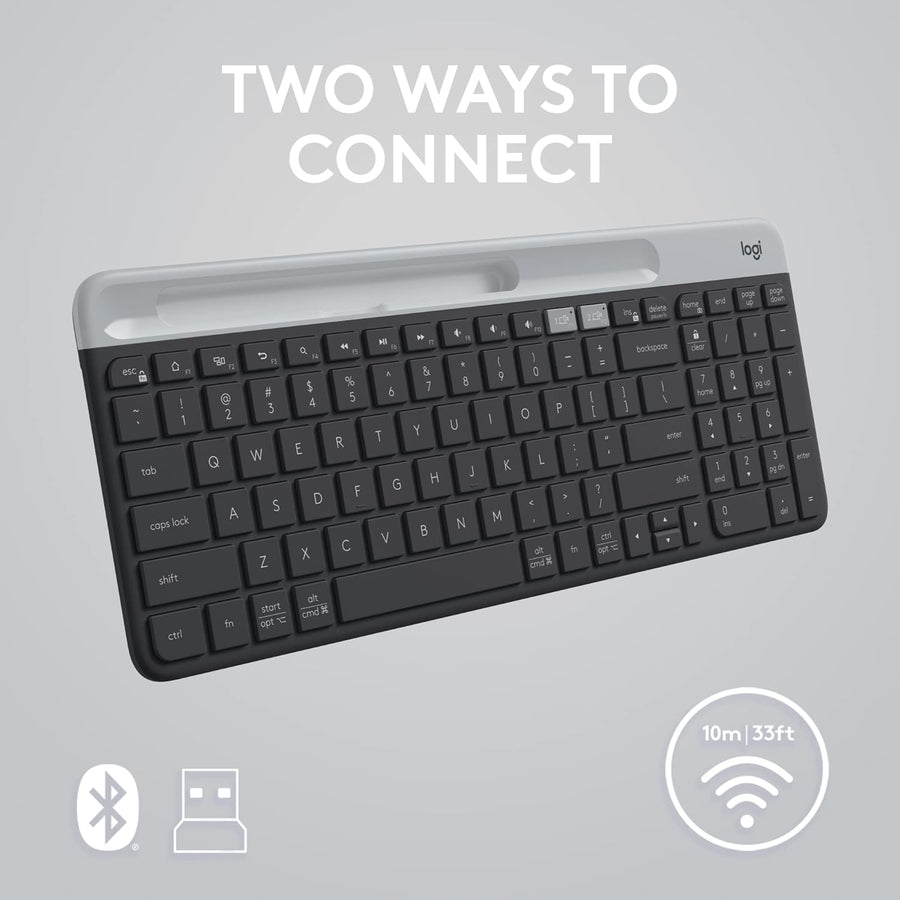Logitech K580 Slim Multi-Device Wireless Keyboard - Bluetooth/Receiver