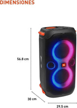 JBL Party Box 110 and Wireless Microphone Bundle Speaker and Microphone with LED Light Effect, 160W Power, 12 Hour Playback, IPX4 Waterproof - Black