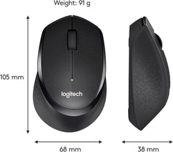 Logitech M330 Silent Plus Wireless Mouse, 2-Year Battery Life, Compatible With Pc, Mac, Laptop, Chromebook - Black