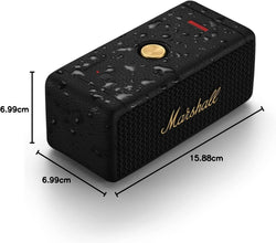 Marshall Emberton II Portable Bluetooth Speakers - Water Resistant Wireless Speakers Portable Speaker 30+ Hour of Playtime - Black and Brass
