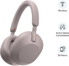 Sony WH-1000XM5 Industry Leading Noise Cancelling Wireless Headphones, Hi-Res Audio, Best Phone Call Quality, 30 Hours Battery Life, Wearing Detection, Alexa Voice Assistant, Multipoint - Pink