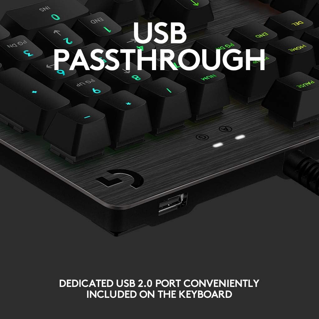 Logitech G513 Carbon LIGHTSYNC RGB Mechanical Gaming Keyboard with GX Red Switches - Linear, Black