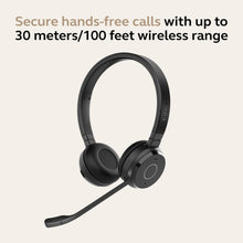 Jabra Evolve 65 TE (Third Edition) Wireless Dual-Ear Headphones - Noise-Canceling Mic, 16 hrs Battery Life, Dual Connectivity, MS Teams Certified, Supports Other Platforms, Black