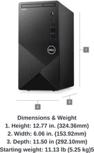Dell Newest Vostro 3030 12th Generation Business Desktop, Intel Core i7-12700 Processor |32GB Ram |1TB HDD+1TB SSD |WiFi 802.11ac |Bluetooth 5.0 |NO DVD-RW |Windows-11 (Black) (Upgraded)