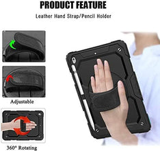Herize iPad 9th 8th Generation Case Cover 2021 2020 2019 with Pencil Holder iPad 7th Case with Screen Protector | iPad 10.2 Case Full Body Heavy Duty Rugged Protective Cover w/ 360° Stand