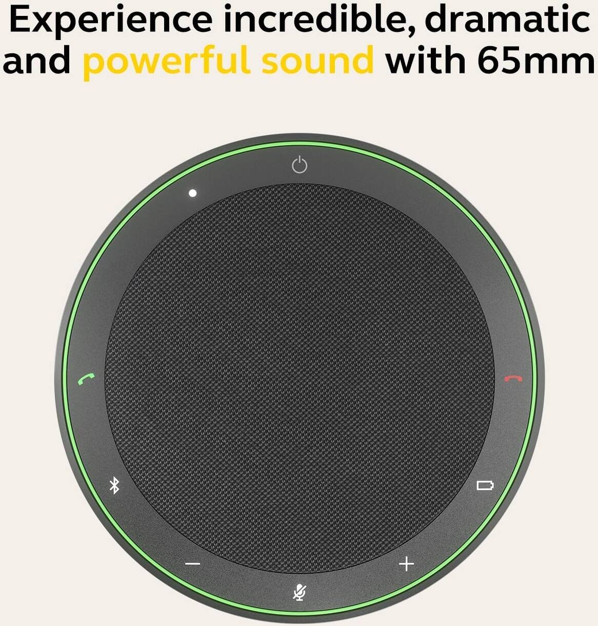 Jabra Speak2 75 Conferencing Speakerphone with Link 380 USB-A, Adapter for Unified Communications, 65mm Speaker Size, 360° Omnidirectional Microphone, IP64 Water and Dust Protection, Black | 2775-419