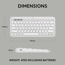 Logitech Pebble Keys 2 K380s, Multi-Device Bluetooth Wireless Keyboard with Customizable Shortcuts, Slim and Portable, Easy-Switch for Windows, macOS, iPadOS, Android, Chrome OS, US Intl Layout- White