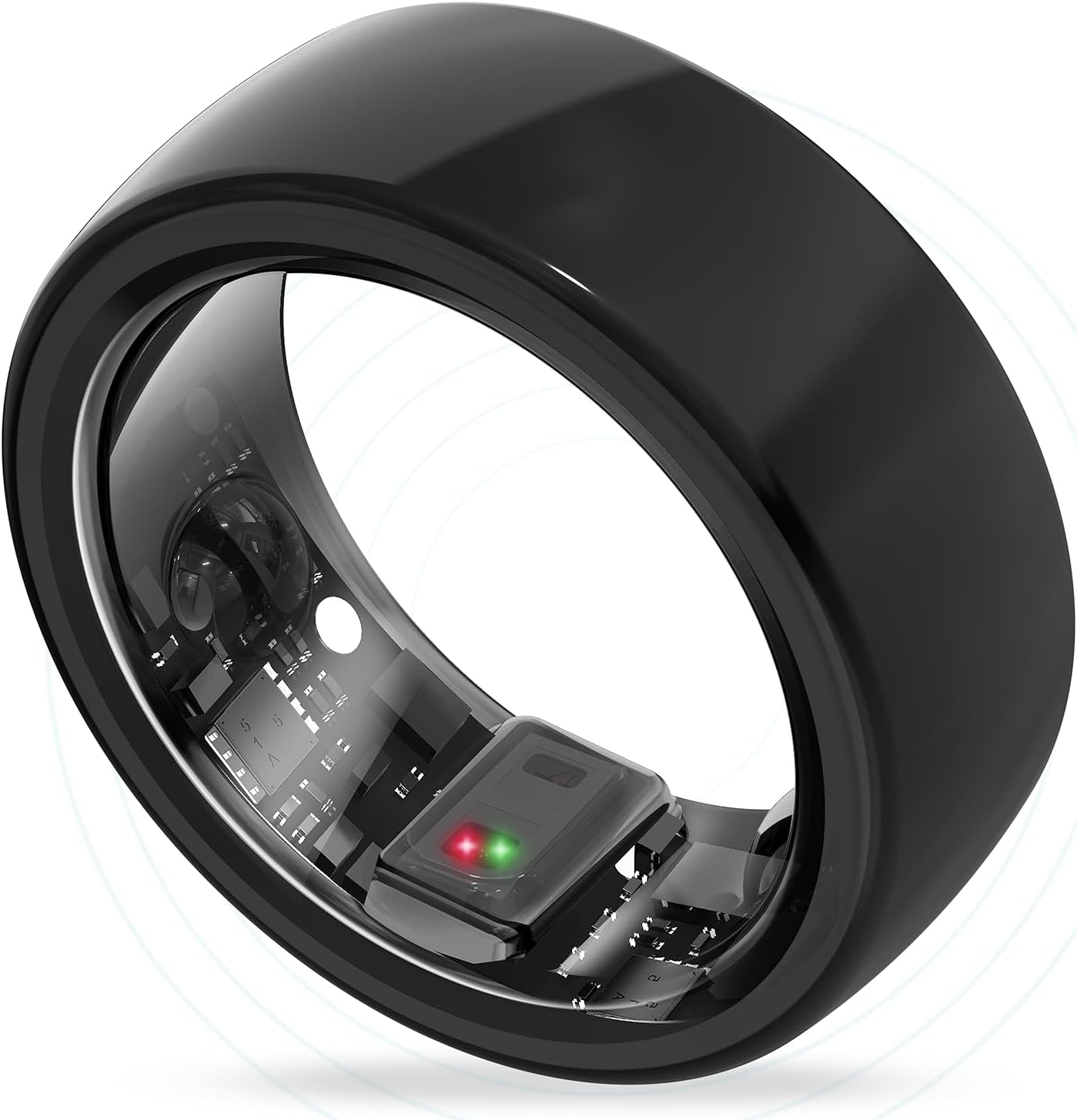 aaboRing, Health & Fitness Tracker Smart Ring, Advance Sleep Monitoring, Stress & Activity Tracking, Titanium, IP68 Waterproof (US Size No 9, Black)