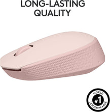 Logitech M171 Wireless Mouse for PC, Mac, Laptop, 2.4 GHz with USB Mini Receiver, Optical Tracking, 12-Months Battery Life, Ambidextrous - Rose