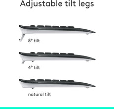 Logitech MK540 Advanced Wireless Keyboard and Mouse Combo for Windows, 2.4 GHz Unifying USB-Receiver, Multimedia Hotkeys, 3-Year Battery Life, for PC, Laptop, Arabic Layout - Black