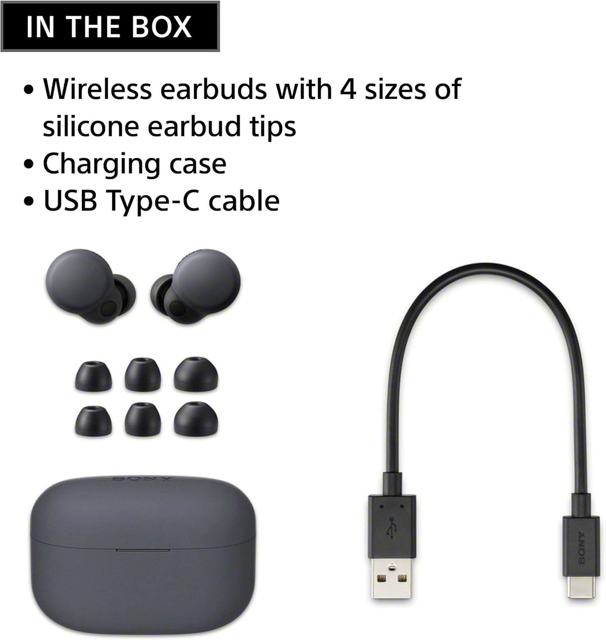 Sony LinkBuds S Truly Wireless Noise Canceling Earbud Headphones with Alexa Built-in, Black
