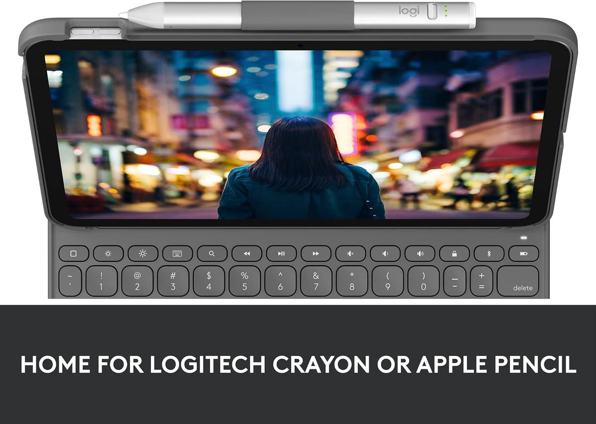 Logitech iPad (10th Generation) Keyboard Case | Slim Folio with Built-in Wireless Keyboard, Englishes QWERTY Layout, Graphite