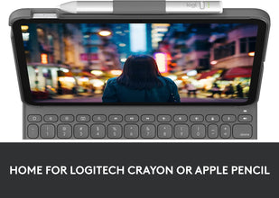 Logitech iPad (10th Generation) Keyboard Case | Slim Folio with Built-in Wireless Keyboard, Englishes QWERTY Layout, Graphite