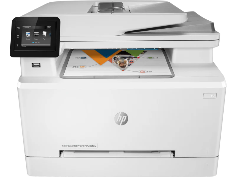 HP M283fdw Color LaserJet Pro Printer, Print, Copy, Scan, 22 ppm Print Speed, 600 x 600 dpi Resolution, 50-Page ADF for Scanning and Copying | 7KW75A