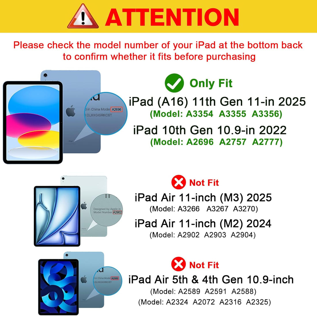 ProCase for iPad (A16) 11th Generation 11 Inch 2025/10th Generation 10.9 Inch 2022 Case with Pencil Holder