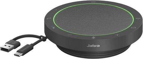Jabra Speak2 55 Wireless Bluetooth Speakerphone with 4 Noise-cancelling Mics, Full-range 50mm Speaker, Wideband Audio, Compact and portable - Certified for Zoom and Google Meet - Dark Grey