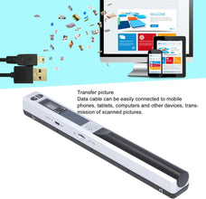 Cryfokt Portable Document Scanner, Mobile Photo Scanner for A4 Documents High Definition 900 DPI Photos Receipts PDF JPG Scanning Handheld Rechargeable Scanner for Home Office Travel