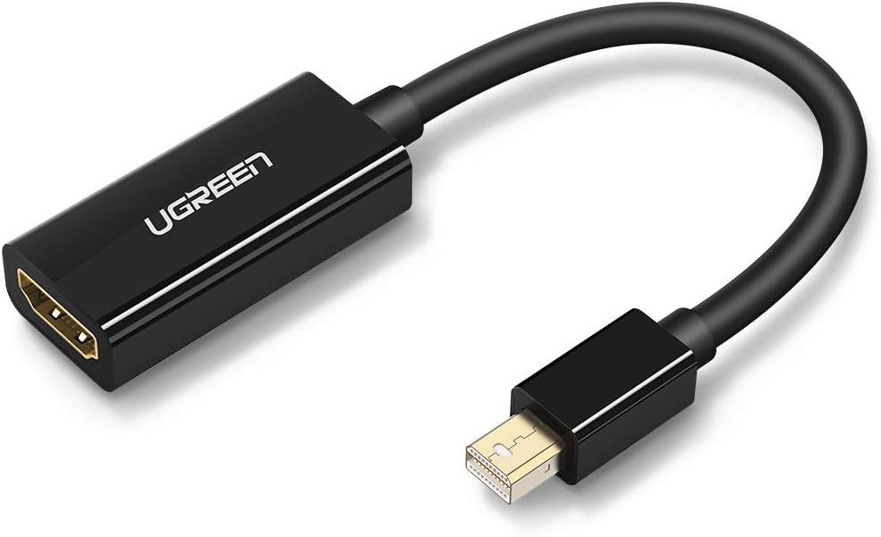 UGREEN Mini DisplayPort to HDMI Adapter Male to Female Thunderbolt 2.0 to HDMI Adapter Compatible for Apple MacBook Pro MacBook Air, Microsoft Surface Pro 4 3, Google Chromebook - Black