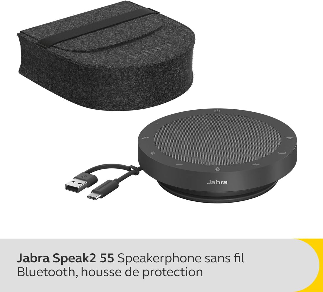 Jabra Speak2 55 Wireless Bluetooth Speakerphone with 4 Noise-cancelling Mics