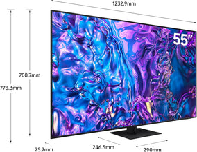 Samsung 55 Inch TV QLED 4K, Q70D, 100% Color Volume with Quantum Dot, 4K AI Upscaling, Samsung Tizen OS, Motion Xcelerator 120Hz, QA55Q70DA - 2024 Model - 1 Year Warranty (International Version)