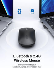 UGREEN Wireless Mouse Bluetooth 5.0 & USB Mouse 2.4G Dual Mode Silent Noiseless Slim Laptop Mice 4 Adjustable up to 4000DPI Compatible With Mackbook HP Acer Lenovo Thinkpad Dell Tablet-Black