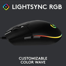 Logitech G203 2nd Gen Wired Gaming Mouse, 8,000 DPI, Rainbow Optical Effect LIGHTSYNC RGB, 6 Programmable Buttons, On-Board Memory, Screen Mapping, PC/Mac Computer and Laptop Compatible - Black