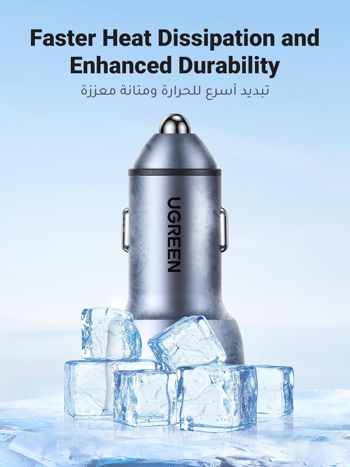 UGREEN Dual USB-C Car Charger PD 50W, Fast Charging Car Battery Charger Double Type-C Socket, USB PD Automobile Plug for iPhone 16 Pro Max/16/15/14/13/12, Galaxy S25/S24/23/22, iPad Pro 6/Air 5