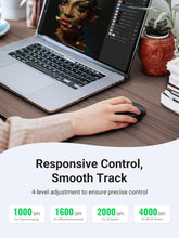 UGREEN Wireless Mouse Bluetooth 5.0 & USB Mouse 2.4G Dual Mode Silent Noiseless Slim Laptop Mice 4 Adjustable up to 4000DPI Compatible With Mackbook HP Acer Lenovo Thinkpad Dell Tablet-Black