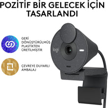 Logitech Brio 300 Full HD Webcam with Privacy Shutter, Noise Reduction Microphone, USB-C, Ceritified for Zoom, Microsoft Teams, Google Meet, Auto Light Correction - Graphite