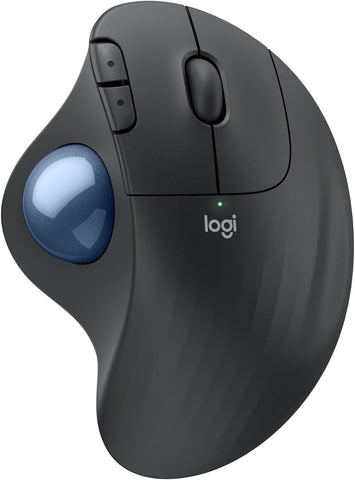 Logitech ERGO M575S Wireless Trackball Mouse, Wireless Ergonomic Mouse With Bluetooth and Encrypted Dongle, Comfortable Thumb Control, Precise and Smooth Tracking, for PC/Mac - Graphite