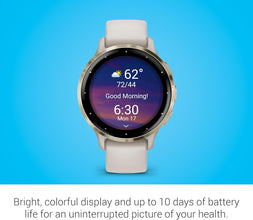 Garmin Amoled Fitness Smartwatch Venu 3S - 41MM Case | Upto 10 Days of Battery Life and Touchscreen Display | Animated Workouts and Garmin Coach