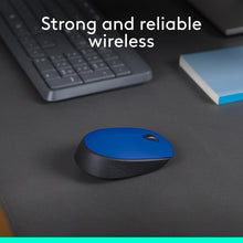 Logitech M171 Wireless Mouse for PC, Mac, Laptop, 2.4 GHz with USB Mini Receiver, Optical Tracking, 12-Months Battery Life, Ambidextrous - Blue