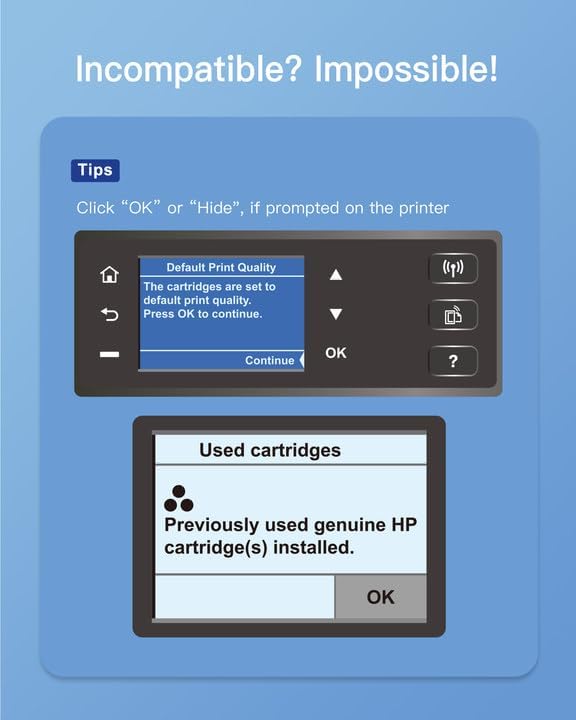 GPC Image 652XL Ink Cartridge Replacement for HP 652 Ink Cartridge for HP 652XL 652 XL 652 HP Cartridge Compatible with HP DeskJet 3787, 3789, 3835, 4535 Printers (2 Pack, 1 Black 1 Tri-Color)